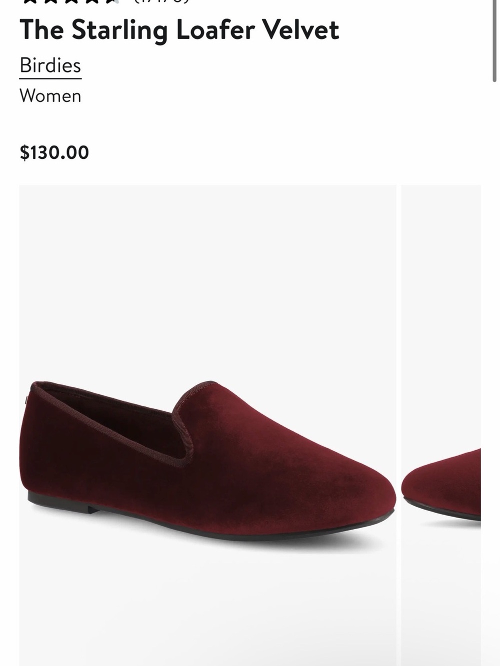 Birdies The Starling Burgundy excellent condition Velvet Loafer Size 7.5